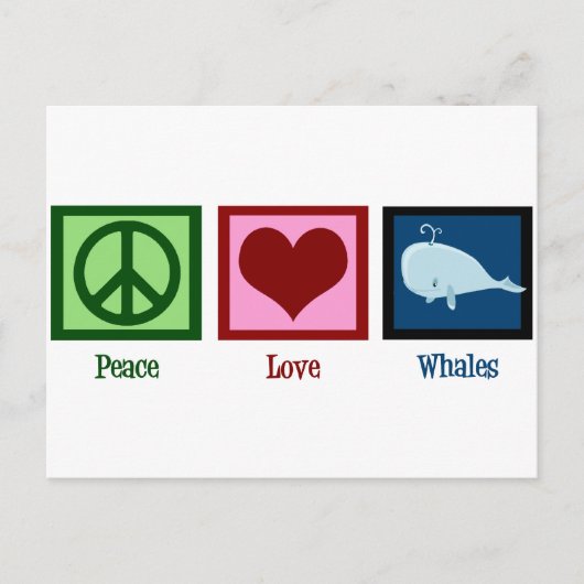 Peace Liebe Whales Postkarte (Vorderseite)