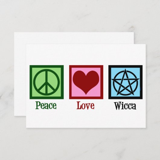Peace Liebe Wicca Pentagramm Wiccan Card (Vorne/Hinten)