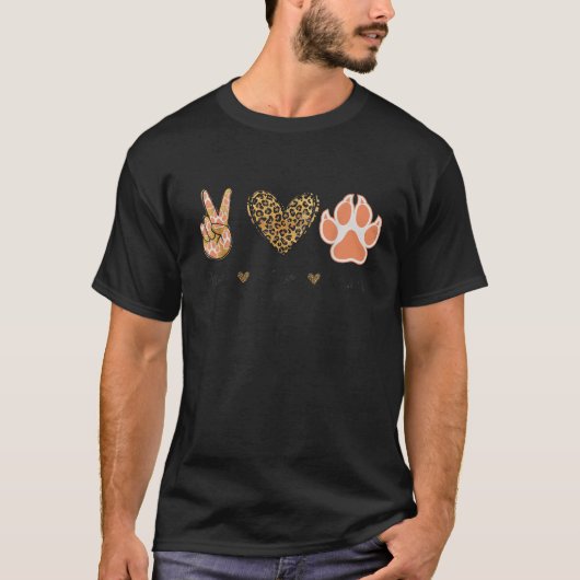 Peace Liebe Wildcats Leopard Wilde Katzen Liebe T-Shirt (Vorderseite)