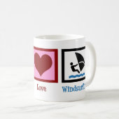 Peace Liebe Windsurfing Kaffeetasse (VorderseiteRechts)