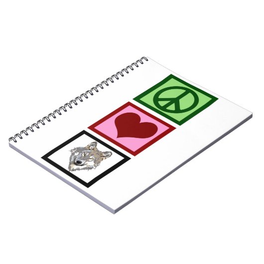 Peace Liebe Wolves Notizblock (Linke Seite)