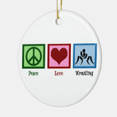 Peace Liebe Wrestling Team Weihnachten Keramik Ornament (Links)