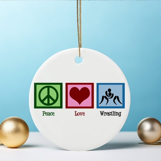 Peace Liebe Wrestling Team Weihnachten Keramik Ornament