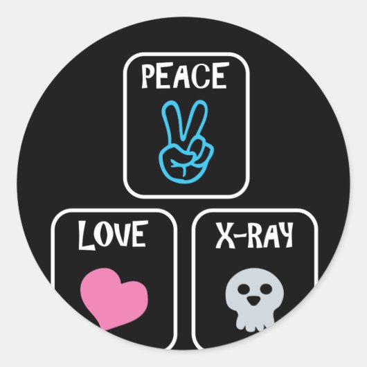 Peace Liebe X-Ray Radiology Tech Runder Aufkleber (Vorderseite)