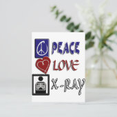 PEACE LIEBE XRAY POSTKARTE (Stehend Vorderseite)