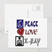 PEACE LIEBE XRAY POSTKARTE (Vorne/Hinten)