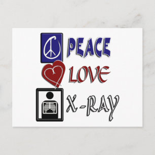 PEACE LIEBE XRAY POSTKARTE
