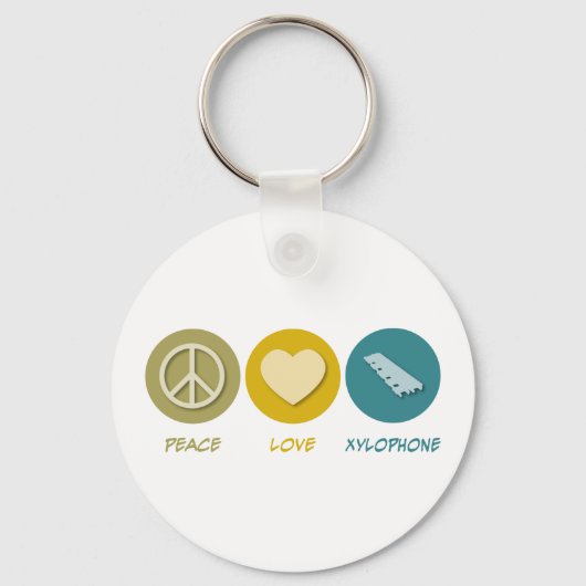 Peace Liebe Xylophone Schlüsselanhänger (Vorderseite)