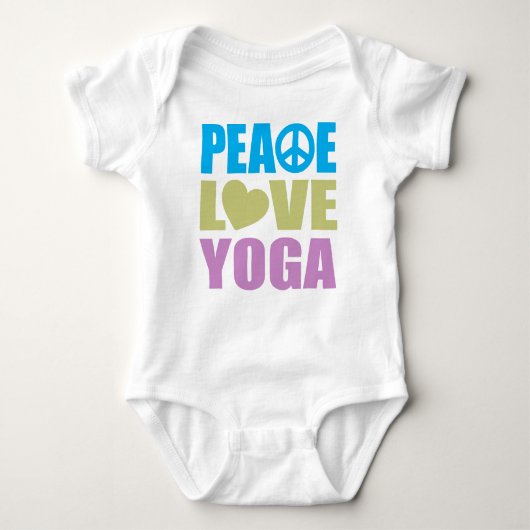 Peace Liebe Yoga Baby Strampler (Vorderseite)