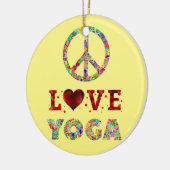 Peace Liebe Yoga Farbenfrohe Spiritualität Keramik Ornament (Links)