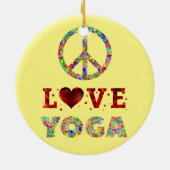 Peace Liebe Yoga Farbenfrohe Spiritualität Keramik Ornament (Hinten)