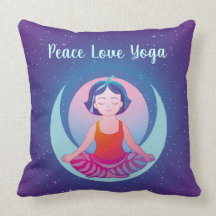 Peace Liebe Yoga Girl Meditation im Weltraum