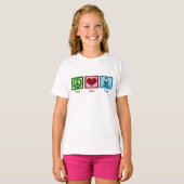 Peace Liebe Yoga Kids T-Shirt (Vorne ganz)