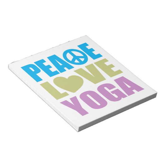 Peace Liebe Yoga Notizblock (angewinkelt)