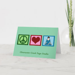 Peace Liebe Yoga Personalisiertes Studio Name Gree Feiertagskarte