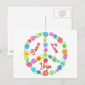 Peace Liebe Yoga Postkarte (Vorne/Hinten)