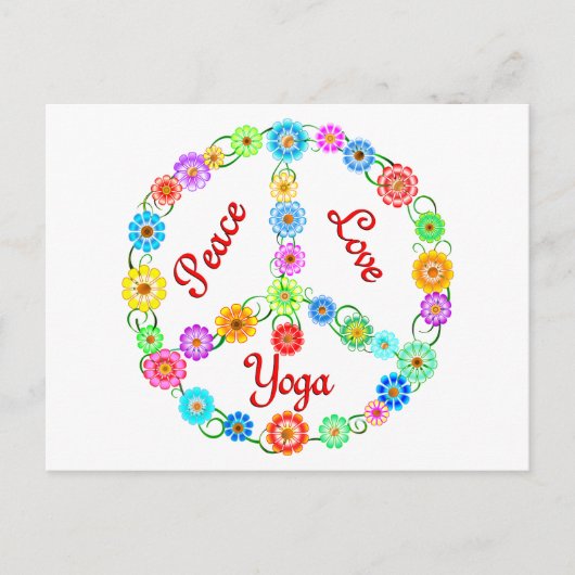 Peace Liebe Yoga Postkarte (Vorderseite)