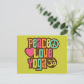Peace Liebe Yoga Postkarte (Stehend Vorderseite)