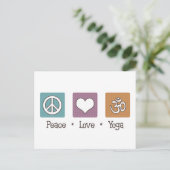 Peace Liebe Yoga Postkarte (Stehend Vorderseite)