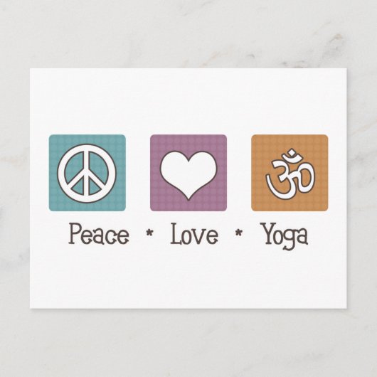 Peace Liebe Yoga Postkarte (Vorderseite)
