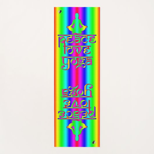 Peace Liebe Yoga Rainbow Absichten Yogamatte (Vorderseite)