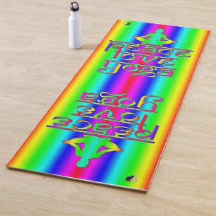 Peace Liebe Yoga Rainbow Absichten Yogamatte