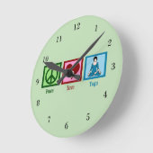 Peace Liebe Yoga Runde Wanduhr (Winkel)