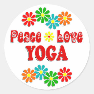 Peace Liebe Yoga Runder Aufkleber