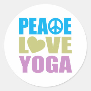 Peace Liebe Yoga Runder Aufkleber
