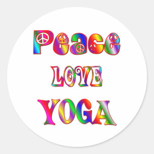 Peace Liebe Yoga Runder Aufkleber