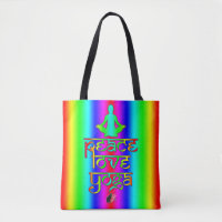 Peace Liebe Yoga Tote Bag