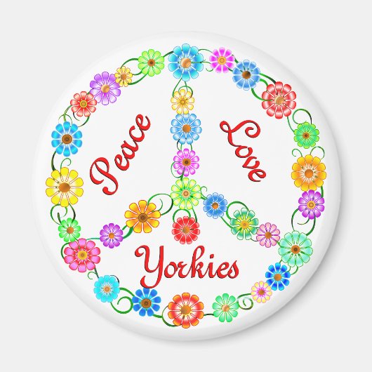 Peace Liebe Yorkies Magnet (Vorne)