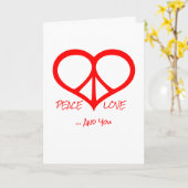 Peace Liebe & You Valentine's Day Card Karte (Gelbe Blume)