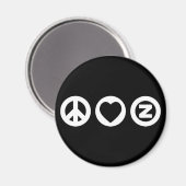 Peace Liebe Zazzle Magnet (Vorderseite/Rückseite)