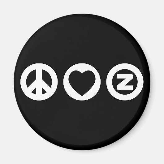 Peace Liebe Zazzle Magnet (Vorne)