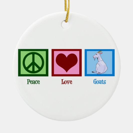 Peace Liebe Ziegen Niedliche Farm Weihnachten Keramikornament (Vorne)