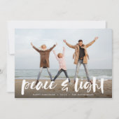 Peace & Light | Full Photo Hanukkah Feiertagskarte (Vorderseite)