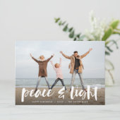 Peace & Light | Full Photo Hanukkah Feiertagskarte (Stehend Vorderseite)