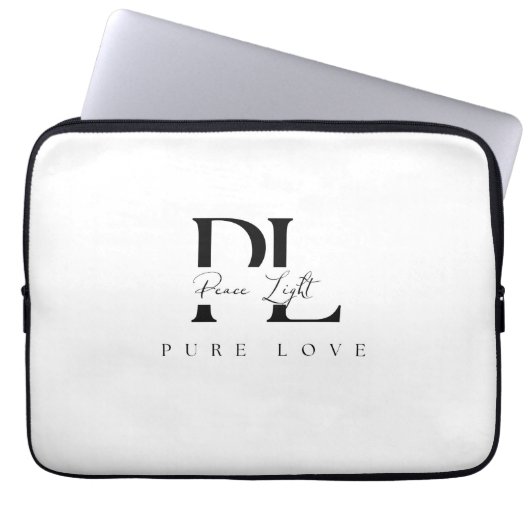 „Peace Light – Pure Love“-Logo Laptopschutzhülle (Vorderseite)