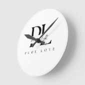 „Peace Light – Pure Love“-Logo Runde Wanduhr (Winkel)