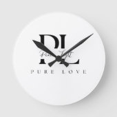 „Peace Light – Pure Love“-Logo Runde Wanduhr (Vorderseite)