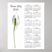 Peace Lily Design 2024 Calendar Poster (Vorne)