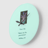 Peace Lily Große Wanduhr (Winkel)