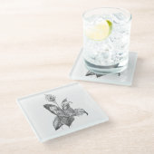 Peace lily Hand Drawn Fine Botanical Art Glasuntersetzer (Schrägansicht)