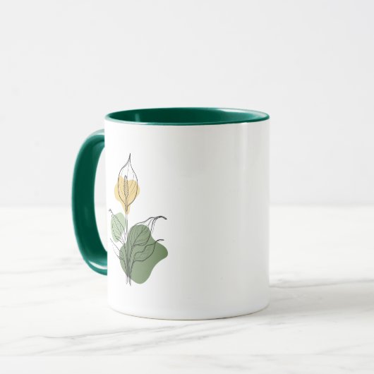 Peace Lily Line Art Mug Tasse (Vorderseite Links)