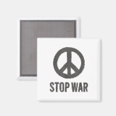 Peace Logo Hippie-Symbol Stopp War Protest Frieden Magnet (Vorderseite/Rückseite)