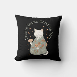 Peace Looks Good on You - Kimono Clad Cat Kissen