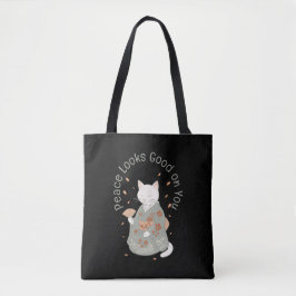 Peace Looks Good on You - Kimono Clad Cat Tasche