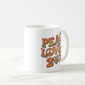 Peace Love 2026 Retro-Psychedelic-Tasse Kaffeetasse (VorderseiteRechts)
