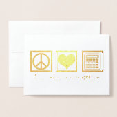 Peace Love Accounting Company Custom Gold Foil Folienkarte (Vorderseite mit Umschlag)